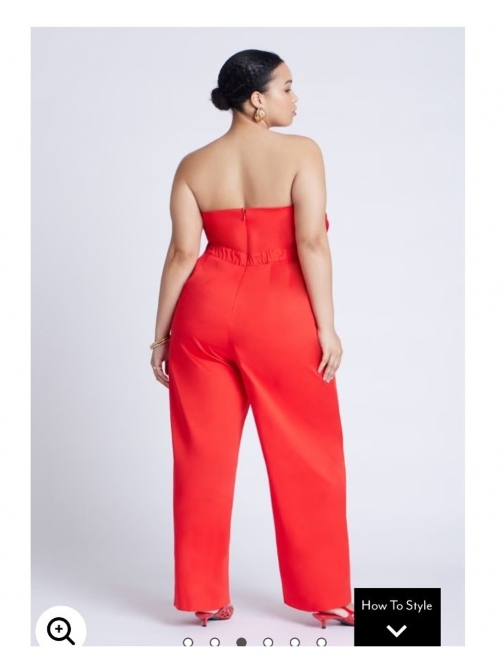 NWT Eloquii Strapless Red Flower Jumpsuit Size 20 - Picture 2 of 9